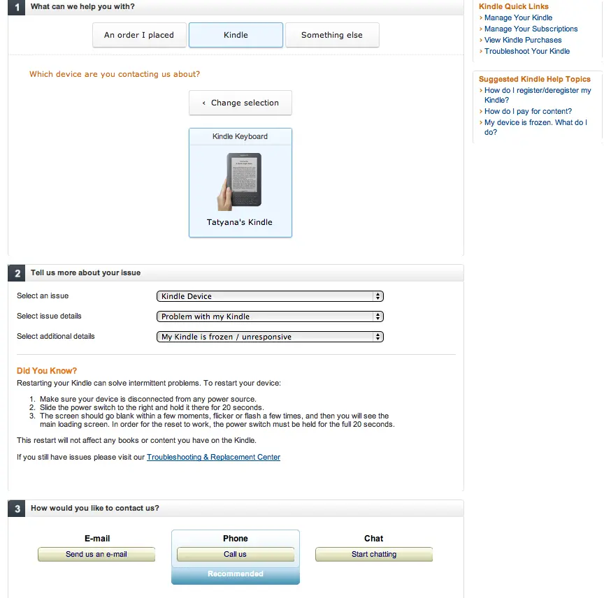 как поменять kindle